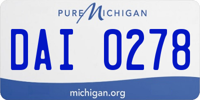 MI license plate DAI0278