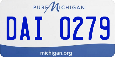 MI license plate DAI0279