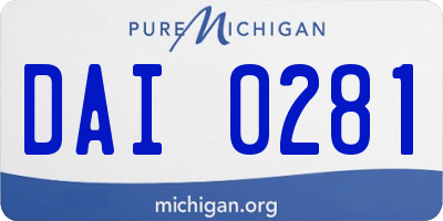 MI license plate DAI0281