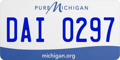 MI license plate DAI0297