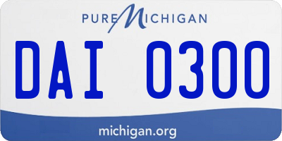 MI license plate DAI0300