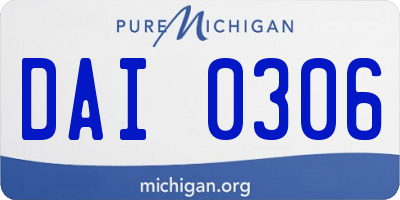 MI license plate DAI0306