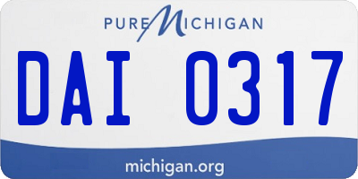 MI license plate DAI0317