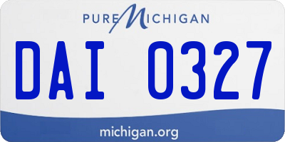 MI license plate DAI0327