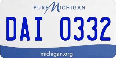 MI license plate DAI0332