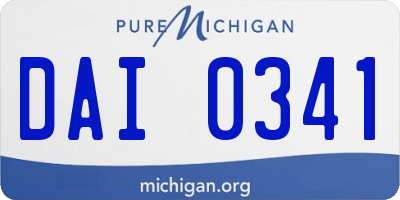 MI license plate DAI0341
