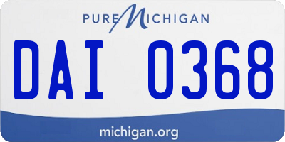 MI license plate DAI0368