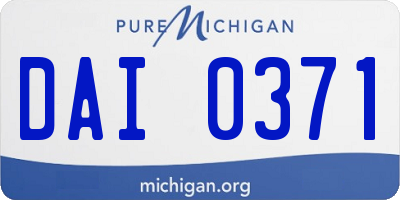 MI license plate DAI0371