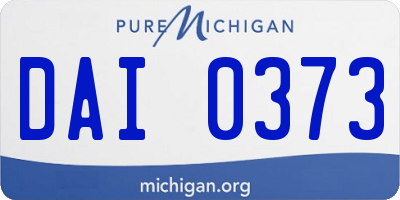 MI license plate DAI0373