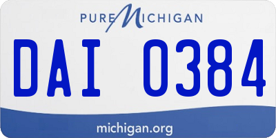 MI license plate DAI0384