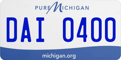 MI license plate DAI0400