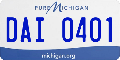 MI license plate DAI0401