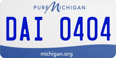 MI license plate DAI0404