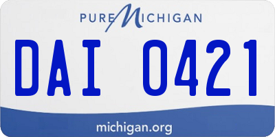 MI license plate DAI0421