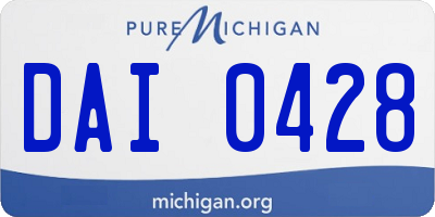 MI license plate DAI0428