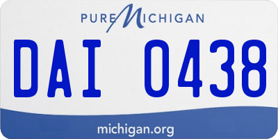MI license plate DAI0438