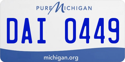 MI license plate DAI0449
