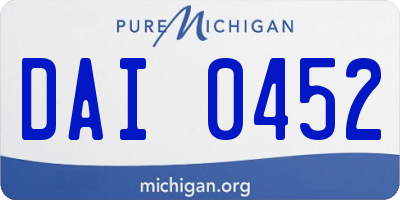 MI license plate DAI0452
