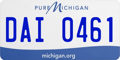 MI license plate DAI0461