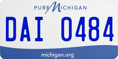 MI license plate DAI0484