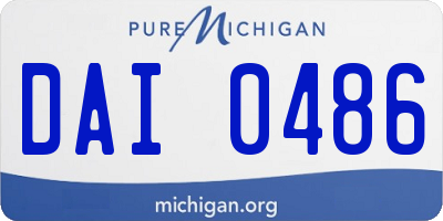 MI license plate DAI0486