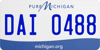 MI license plate DAI0488
