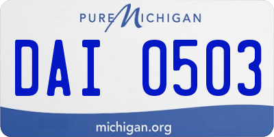 MI license plate DAI0503