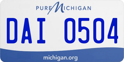 MI license plate DAI0504