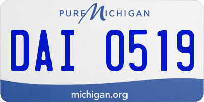 MI license plate DAI0519