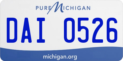 MI license plate DAI0526