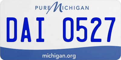MI license plate DAI0527