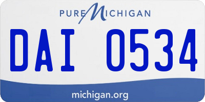 MI license plate DAI0534