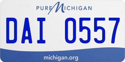 MI license plate DAI0557