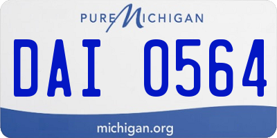MI license plate DAI0564
