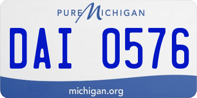 MI license plate DAI0576