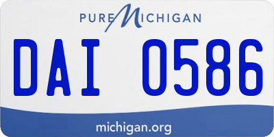 MI license plate DAI0586