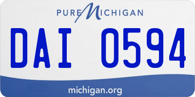 MI license plate DAI0594