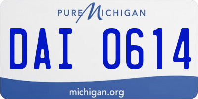 MI license plate DAI0614