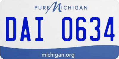 MI license plate DAI0634