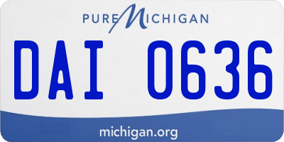 MI license plate DAI0636