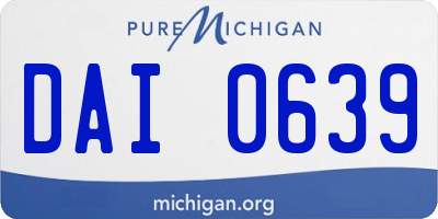 MI license plate DAI0639