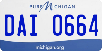 MI license plate DAI0664