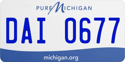 MI license plate DAI0677