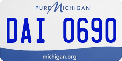 MI license plate DAI0690
