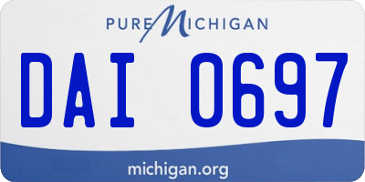 MI license plate DAI0697