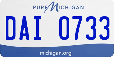 MI license plate DAI0733