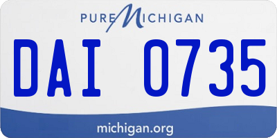 MI license plate DAI0735