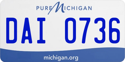 MI license plate DAI0736