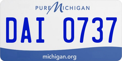 MI license plate DAI0737