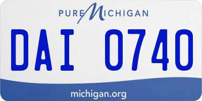 MI license plate DAI0740